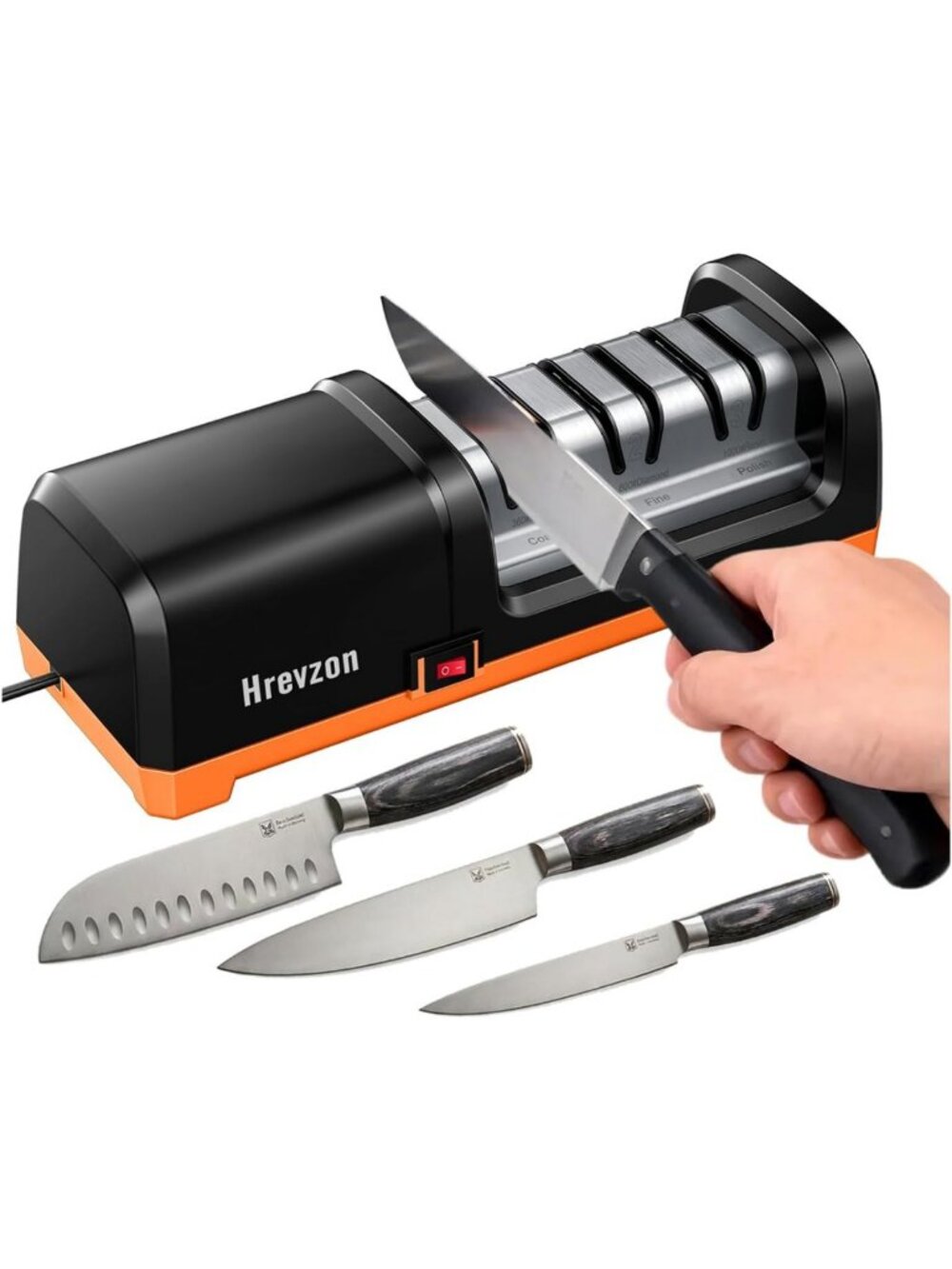 2026 Electric Knife Sharpener - 3-Stage Automatic, Diamond Abrasives, Non-Slip